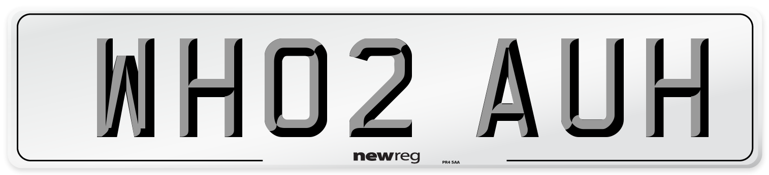 WH02 AUH Number Plate from New Reg